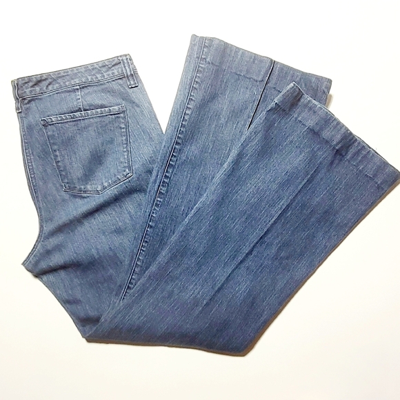 NY&Co VTG Mid Rise Stitched Front Creased Boot Cut Stretch Jeans (14) - Picture 1 of 8